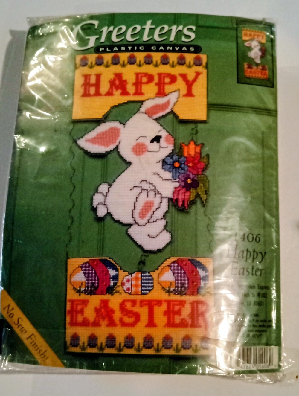 Larger Greeters Happy Easter Cross Stitch Kit 8.5x17" Bright Colorful NEW #1406